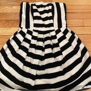 Top shop cream and black strapless dress size 0